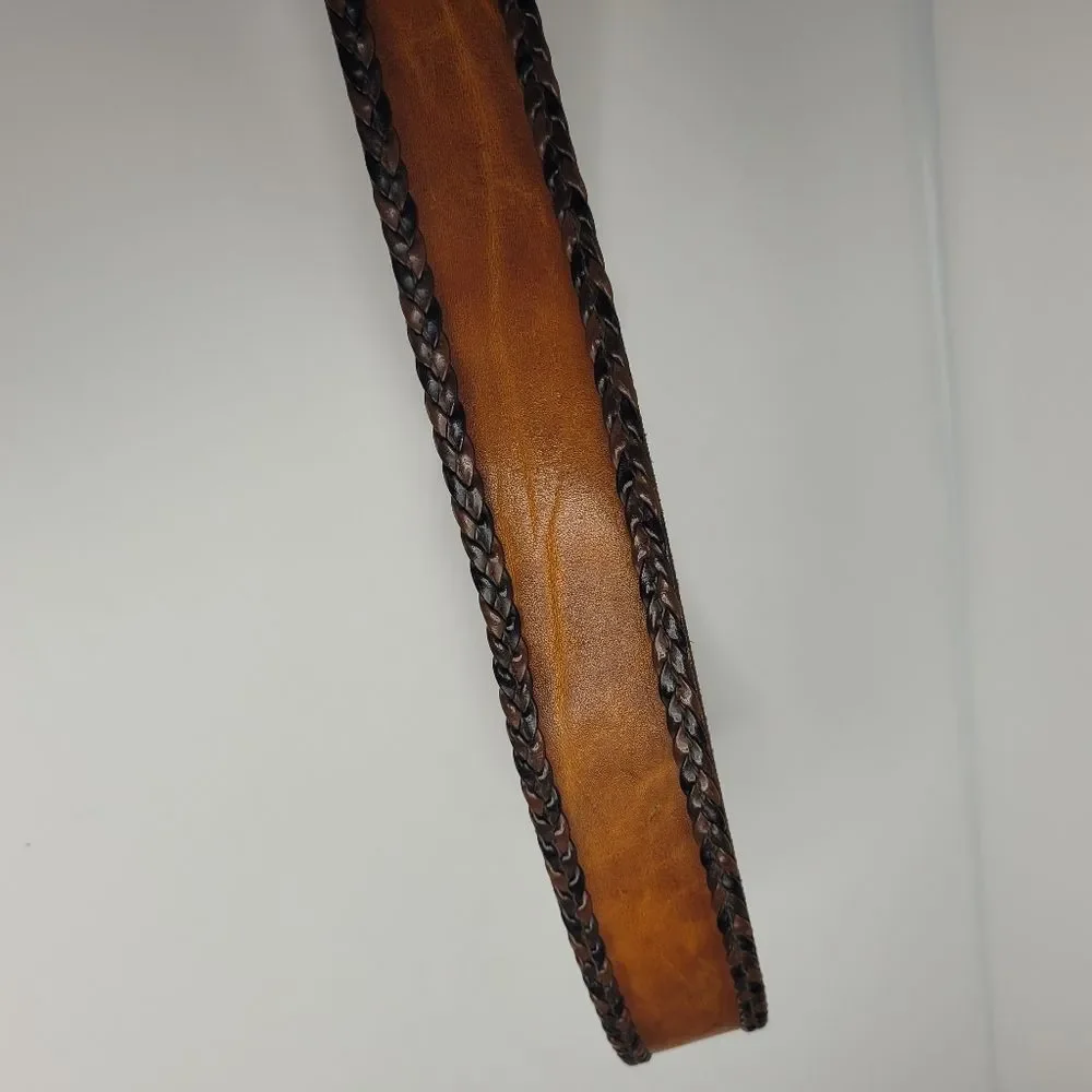 Brown leather distressed western rodeo belt size 36